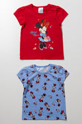 Minnie Mouse 2 Pack T-Shirts Red And Blue