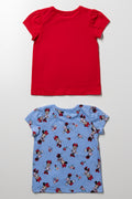 Minnie Mouse 2 Pack T-Shirts Red And Blue (2)