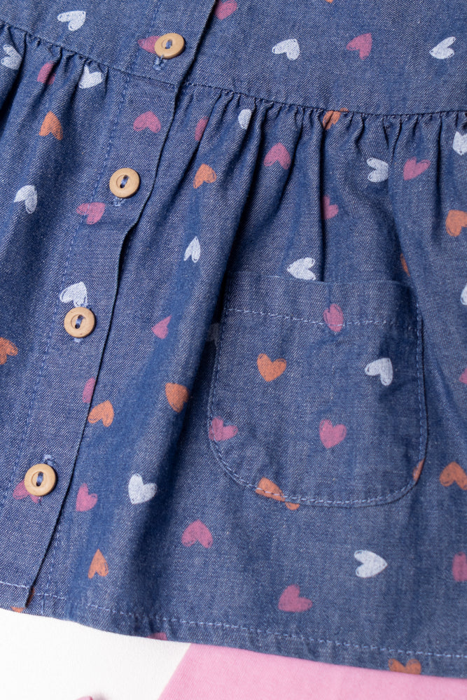 Denim Top & Leggings Set