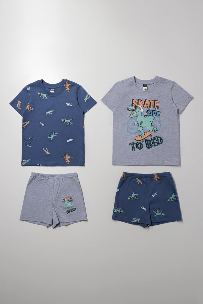 2 Pack Pyjamas Grey And Navy