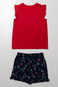 Younger Girl Christmas Pyjama Set Red (2)