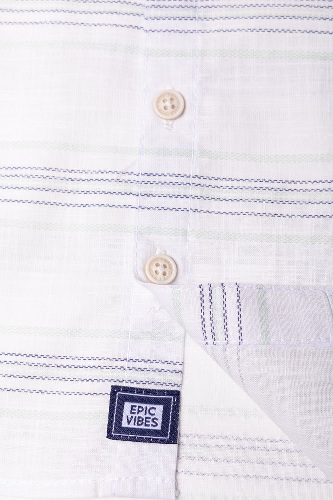 Short Sleeve Linen Blend Shirt White (2)