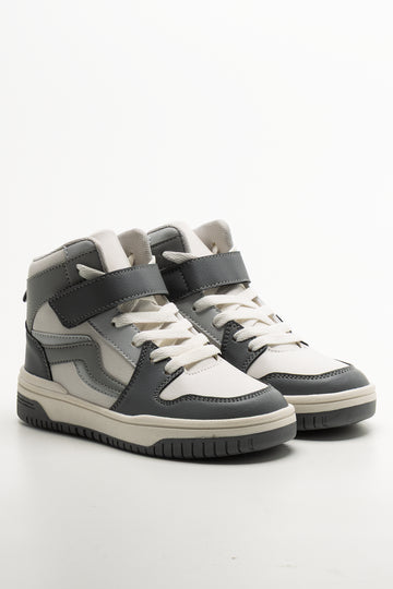 High Top Sneaker White & Grey