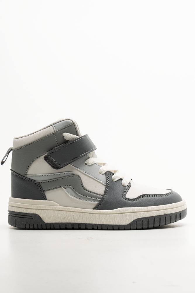 High Top Sneaker White & Grey