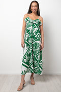 Strappy A-Line Maxi Dress Green