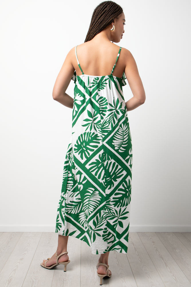 Strappy A-Line Maxi Dress Green (2)