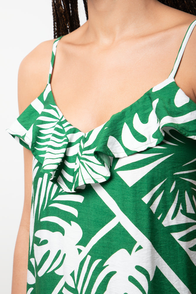 Strappy A-Line Maxi Dress Green (3)