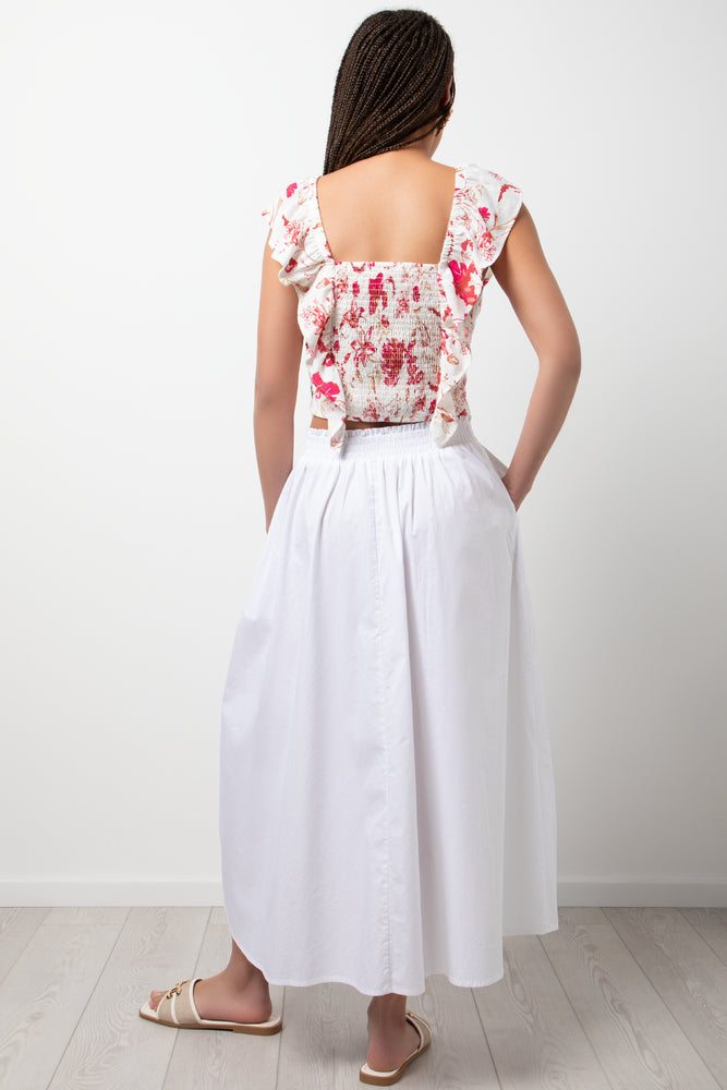 A-Line Poplin Skirt White (3)