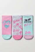3 Pack barbie Socks Pink & Blue