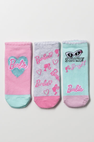 3 Pack barbie Socks Pink & Blue