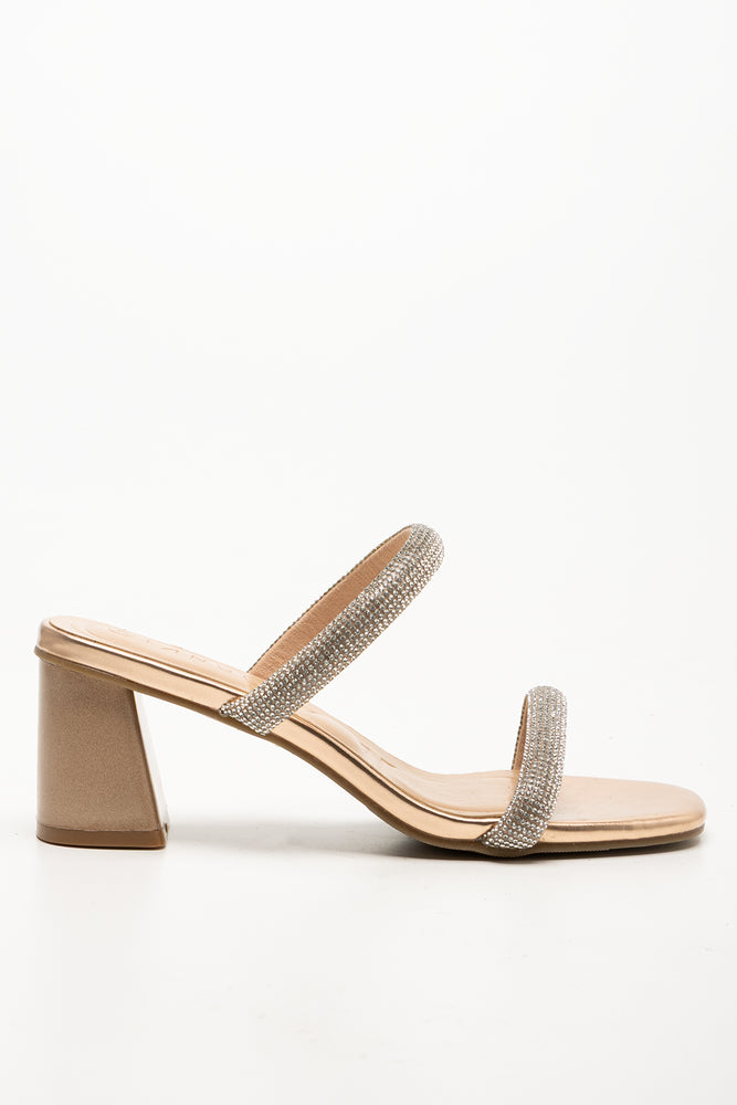Diamante Mule Block Heel Natural (1)