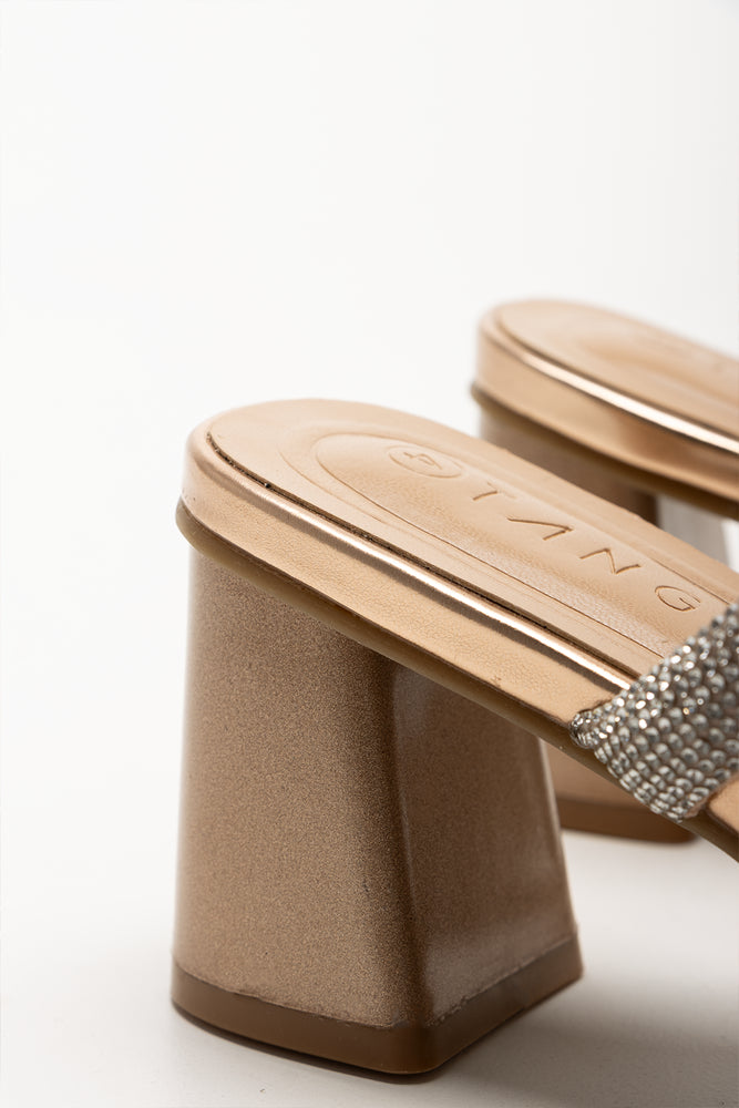 Diamante Mule Block Heel Natural (3)