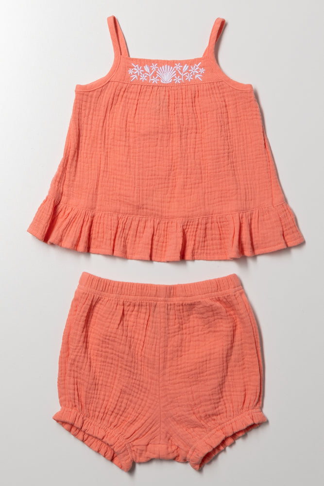 Strappy Shorts Set Pink