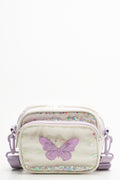Butterfly Glitter Bag Cream And Purple