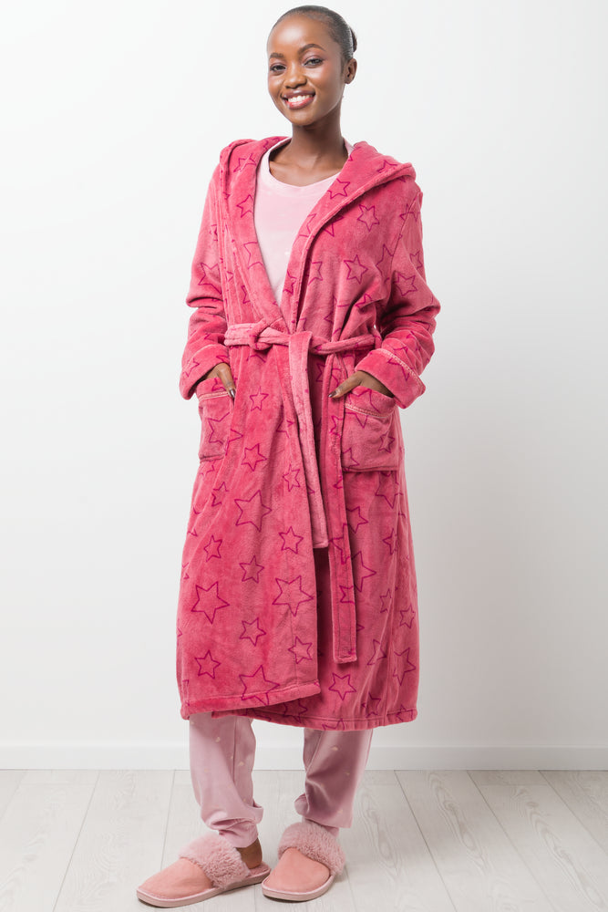 Star Hooded Gown Pink