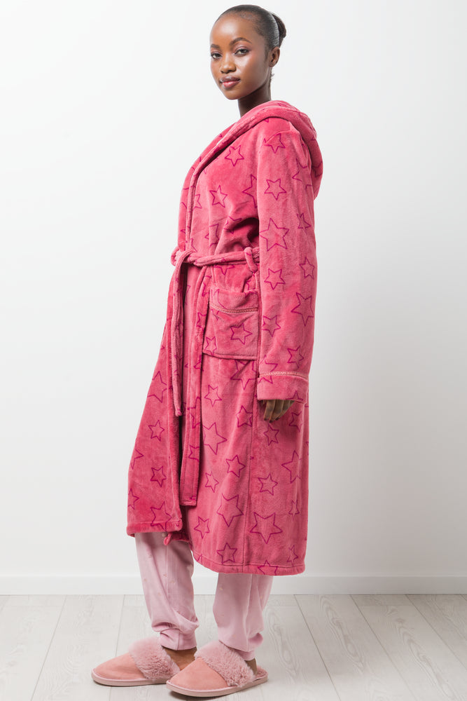 Star Hooded Gown Pink