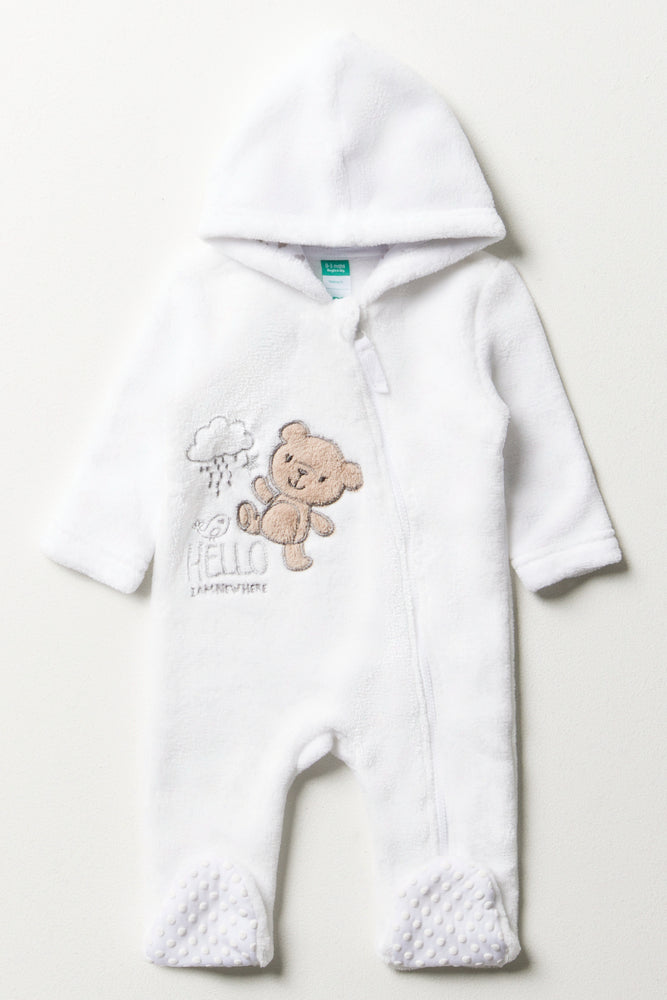 Coral Fleece Babygrow White Babygrows Ackermans – Babygrows