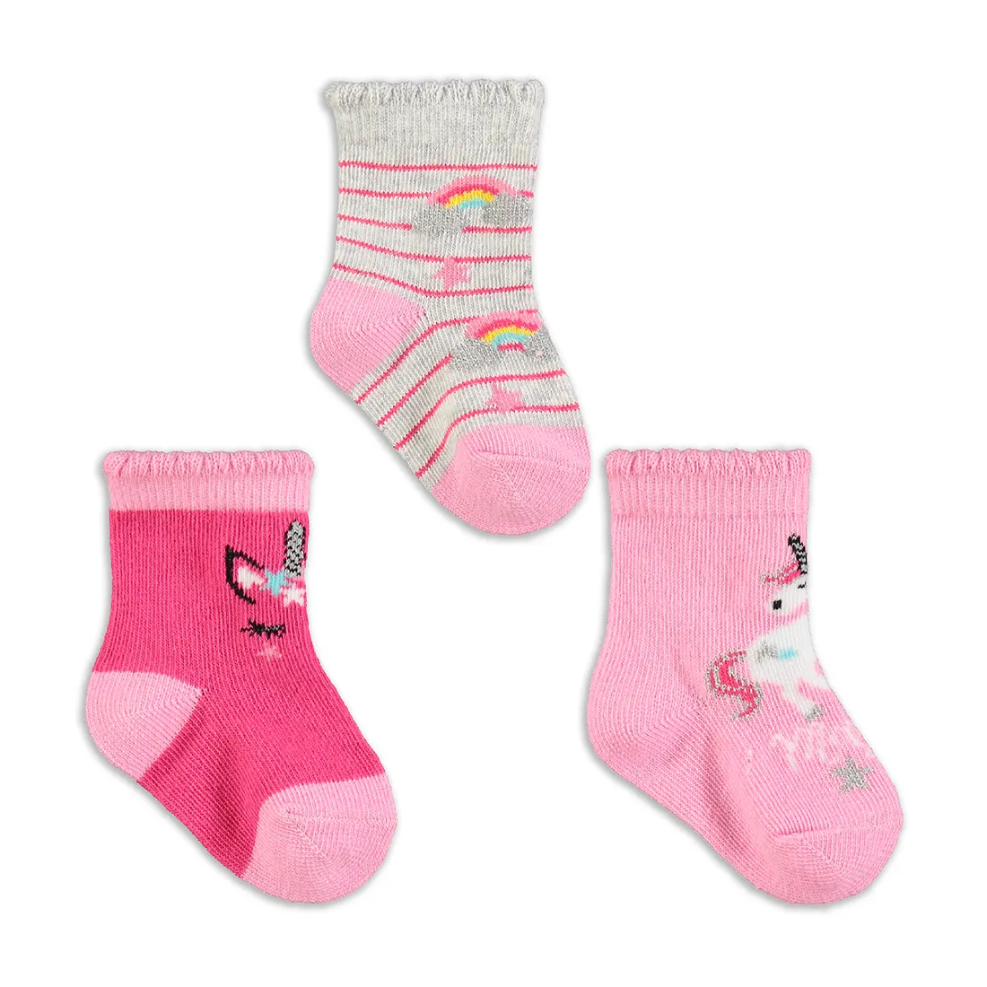 3 Pack unicorn socks pink - Baby GIRLS 3-36 MONTHS | Ackermans