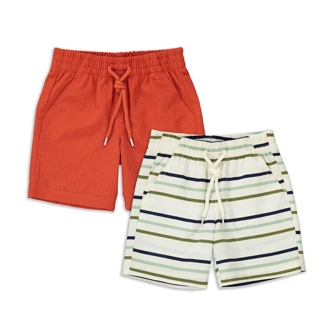2 Pack stripe shorts white & rust - BOYS 2-8 YEARS Bottoms & Jeans ...