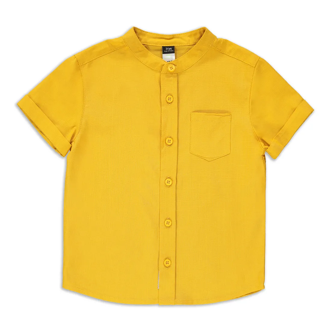 Mandarin short sleeve shirt yellow - BOYS 2-8 YEARS Tops & T-Shirts ...