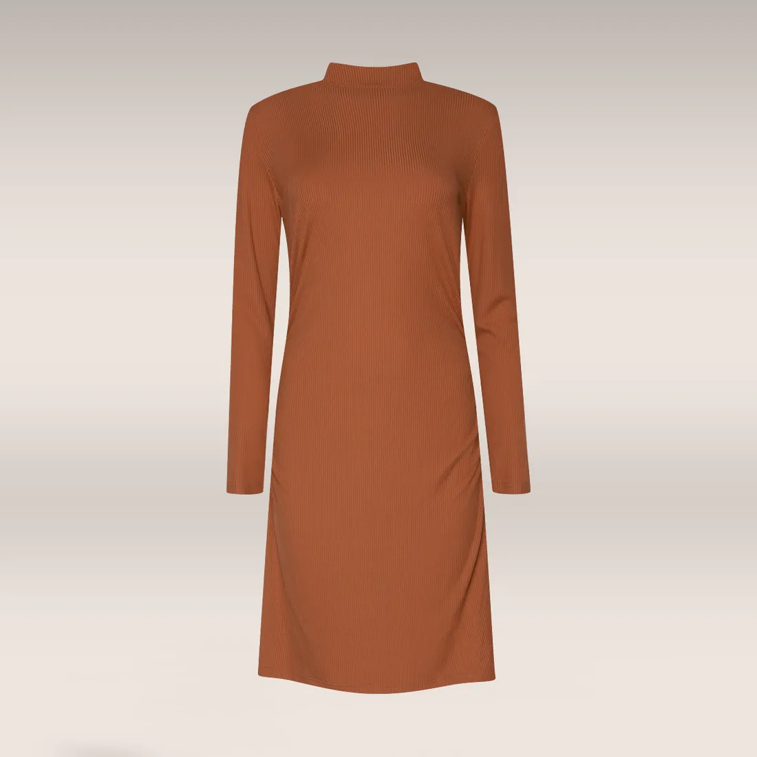 Side ruching rib bodycon dress amber - Women's Dresses | Ackermans