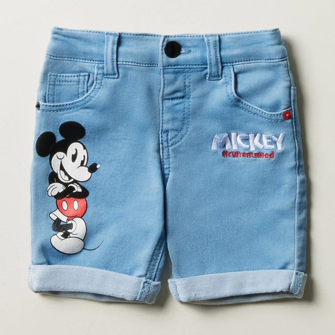 Mickey Mouse knit denim shorts blue - KIDS CHARACTER Bottoms & Jeans ...