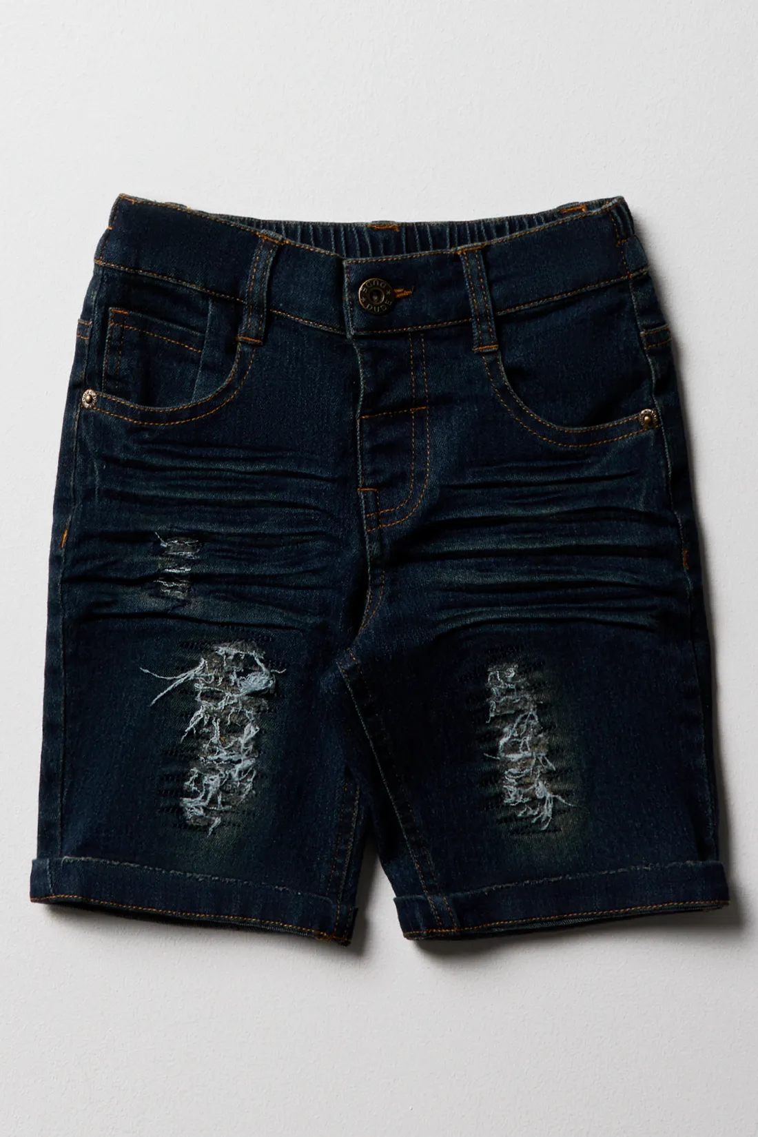 Ripped denim shorts dark blue - BOYS 2-10 YEARS Bottoms & Jeans | Ackermans