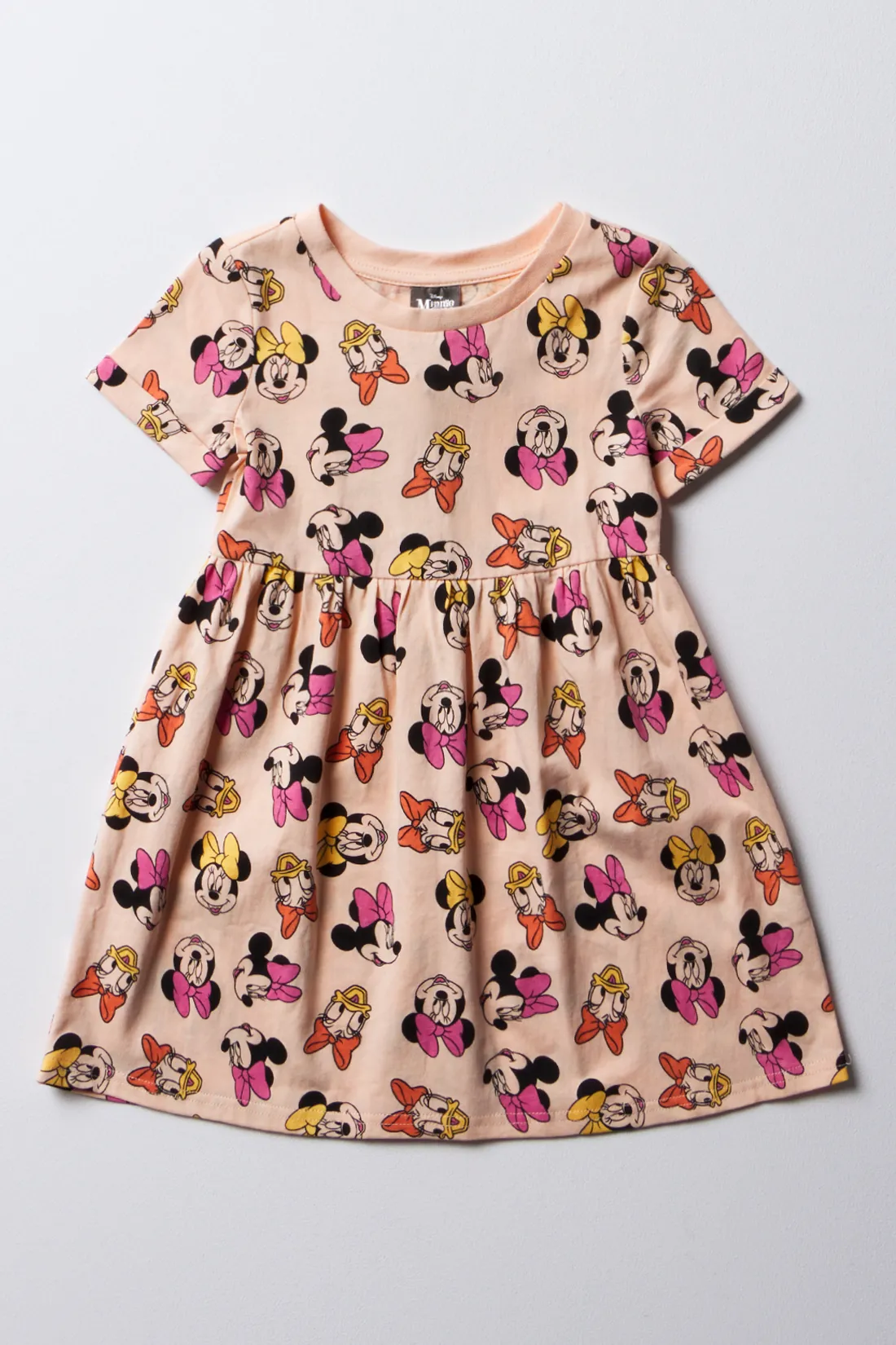 Minnie Mouse turn up sleeve dress peach - GIRLS 2-8 YEARS Dresses ...