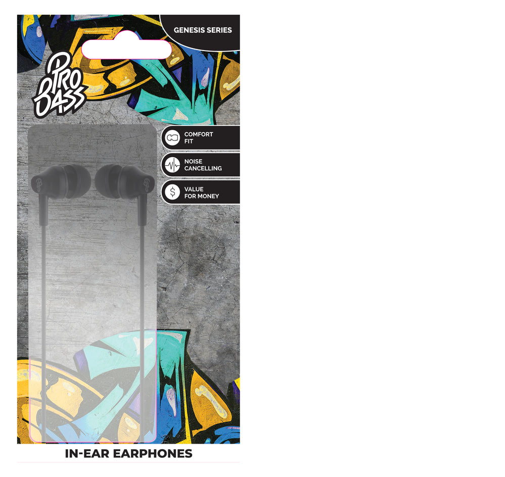 Pro Bass Genesis Aux No Mic Earphones Assorted