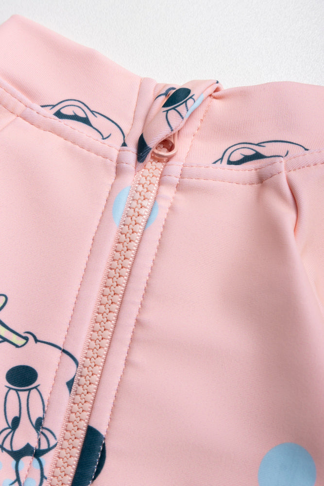 Minnie Mouse Long Sleeve Swimsuit Peach (2)