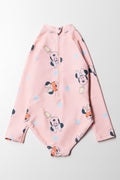 Minnie Mouse Long Sleeve Swimsuit Peach (3)