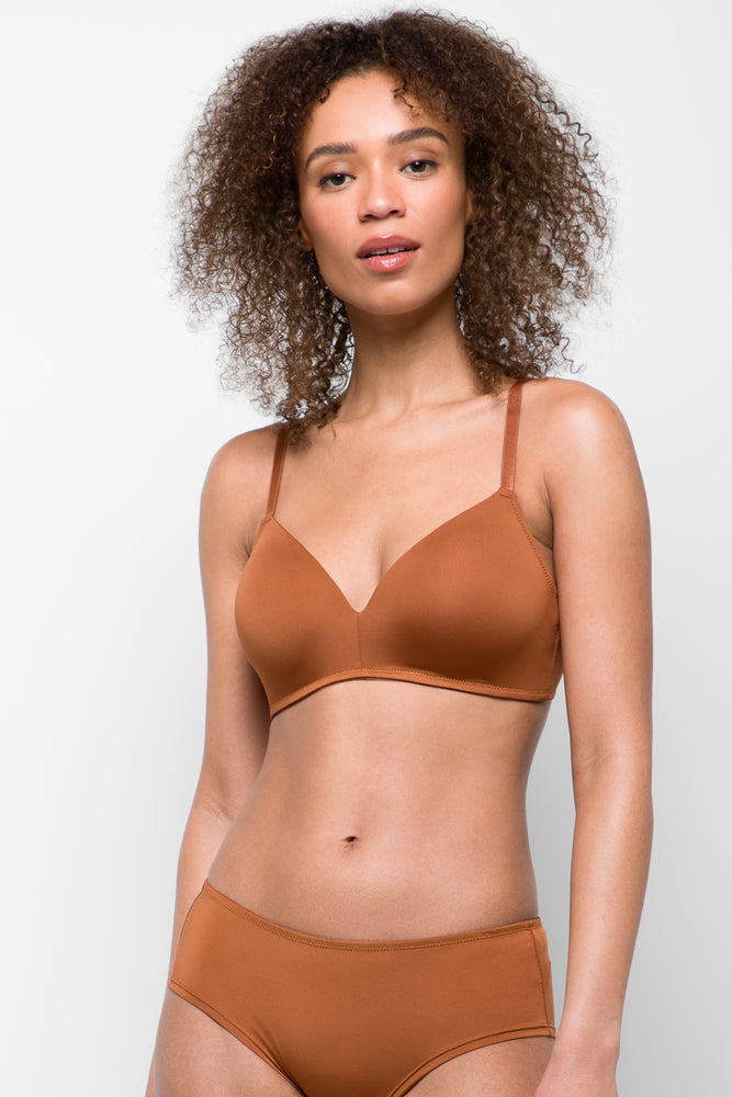 2 Pack Padded Wirefree Bras Natural & Dark Grey