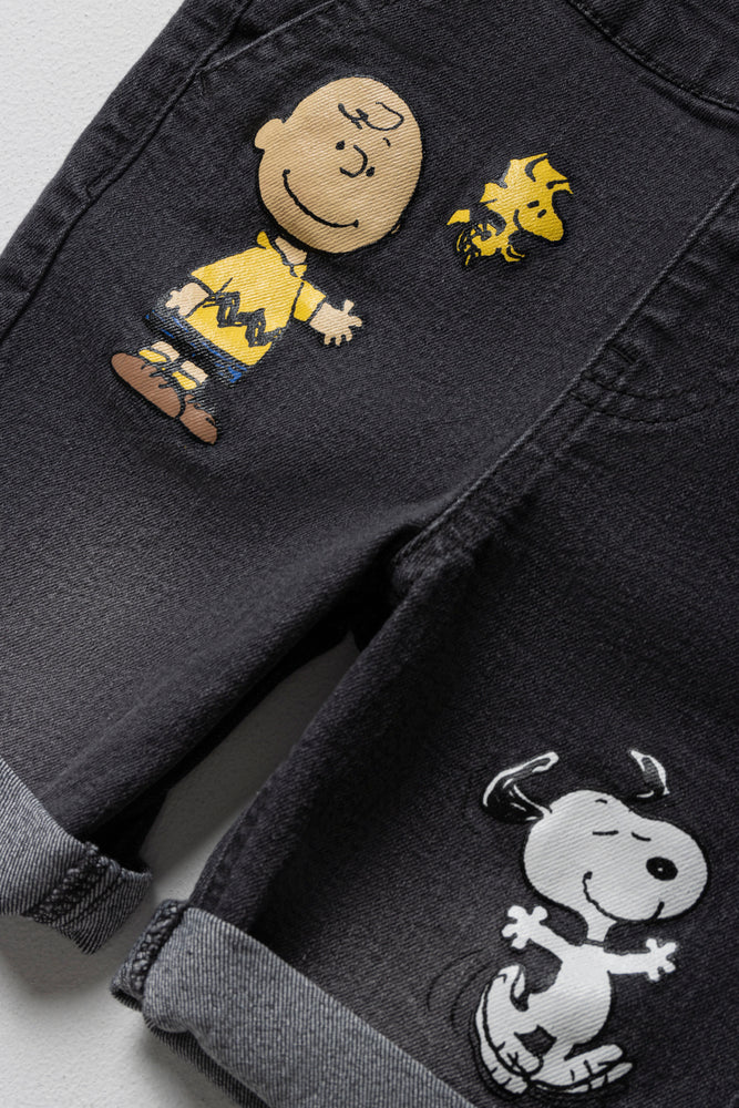 Snoopy Denim Dungaree Charcoal