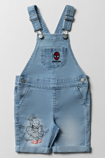 Spider-Man Denim Dungaree Light Blue