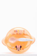 Minnie Mouse Suction Bowl With Lid & Spoon Light Pink