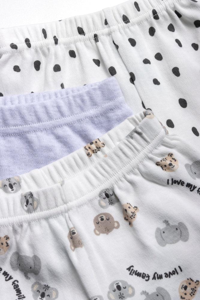 3 Pack Leggings Grey & Cream (1)