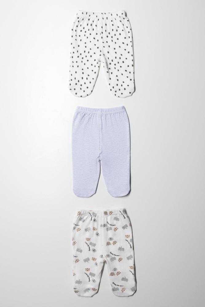 3 Pack Leggings Grey & Cream (2)