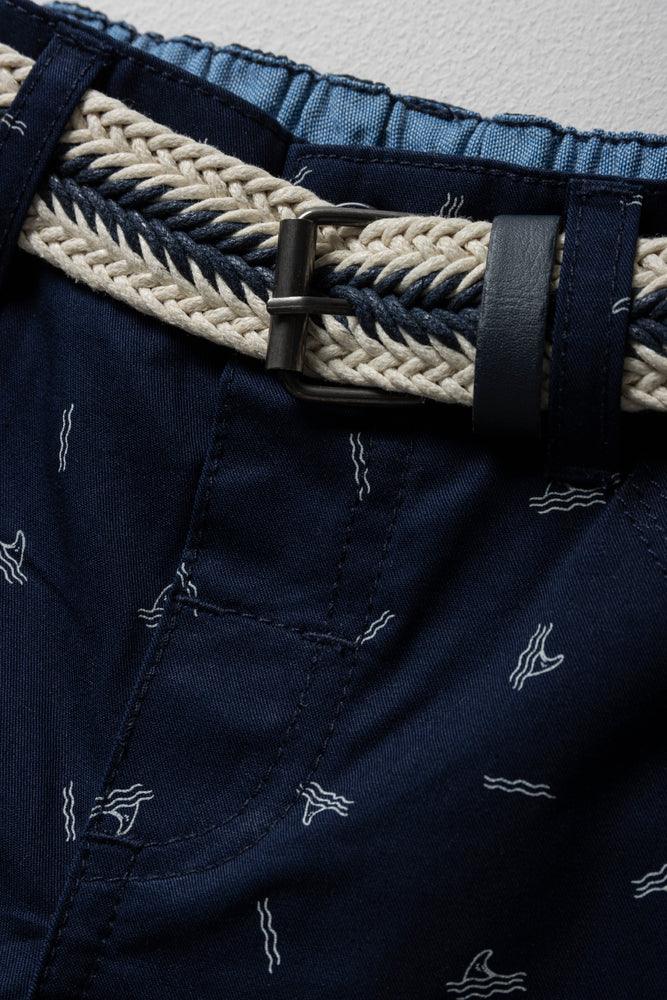 Belted Chino Shorts Navy (1)