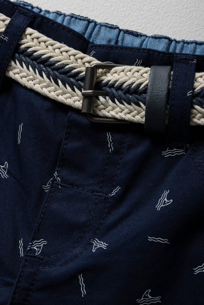 Belted Chino Shorts Navy (1)