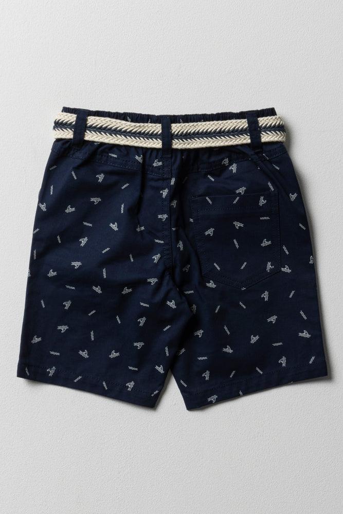 Belted Chino Shorts Navy (3)