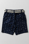 Belted Chino Shorts Navy (3)