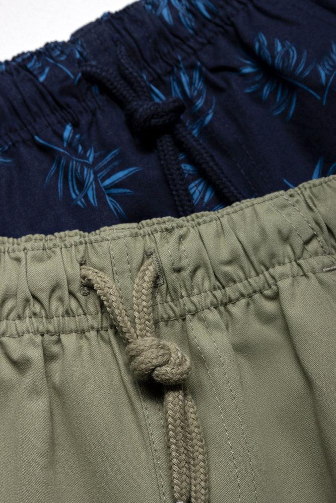 2 Pack Woven Shorts Tropical Navy Blue (1)