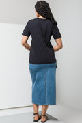 V-Neck Short Sleeve T-Shirt Black (2)