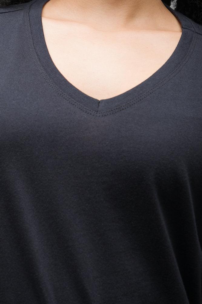 V-Neck Short Sleeve T-Shirt Black (3)