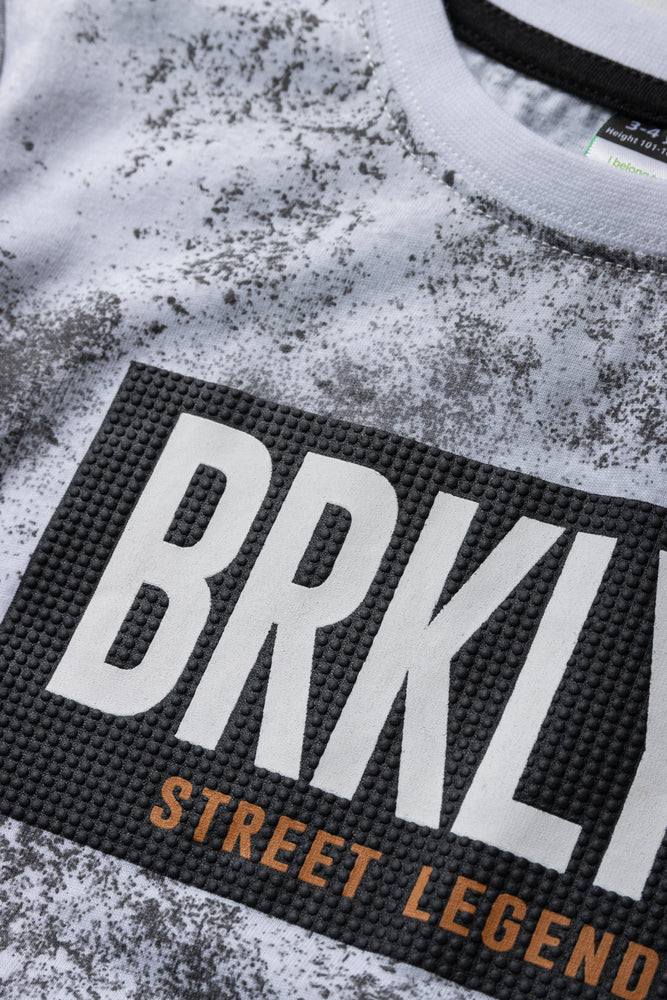 Brooklyn Side Tuxedo Short Sleeve T-Shirt White & Black