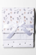 3 Pack Bear Receiver Blankets White