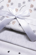 3 Pack Bear Receiver Blankets White (1)