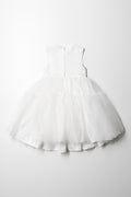 Layered Mesh Dress With Belt White (2)