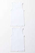 2 Pack Sleeveless Vests White (2)