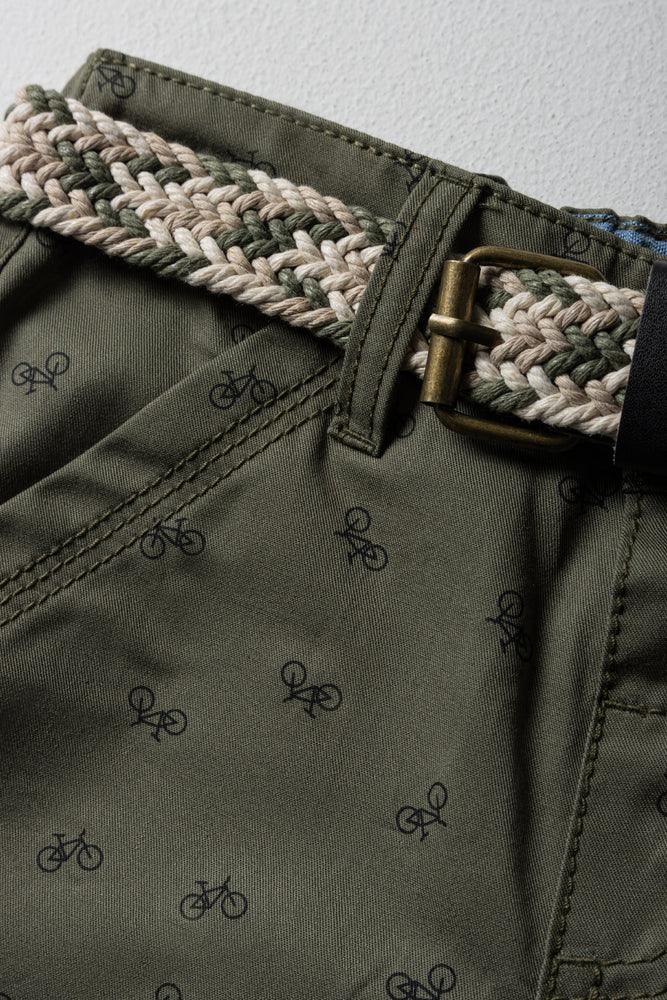 Belted Chino Shorts Dark Green (1)
